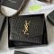 Saint Laurent Uptown Compact Wallet In Crocodile Embossed Leather Black/Gold