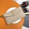 Saint Laurent Uptown Pouch In Calfskin Apricot/Gold