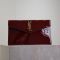 Saint Laurent Uptown Pouch In Patent Leather Burgundy/Gold